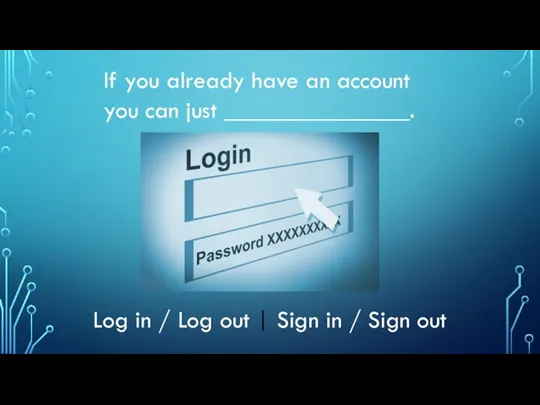 Log in / Log out | Sign in / Sign out If