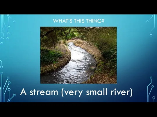 WHAT’S THIS THING? A stream (very small river)