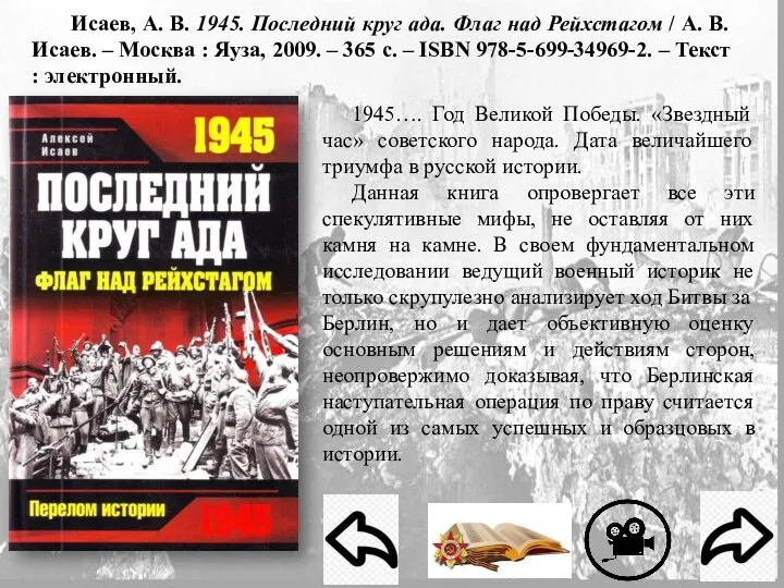 Исаев, А. В. 1945. Последний круг ада. Флаг над Рейхстагом / А.