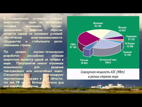 В современных условиях атомная энергетика — один из важнейших секторов экономики России.
