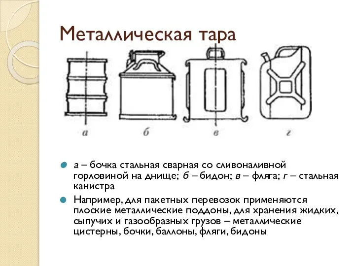 Металлическая тара а – бочка стальная сварная со сливоналивной горловиной на днище;