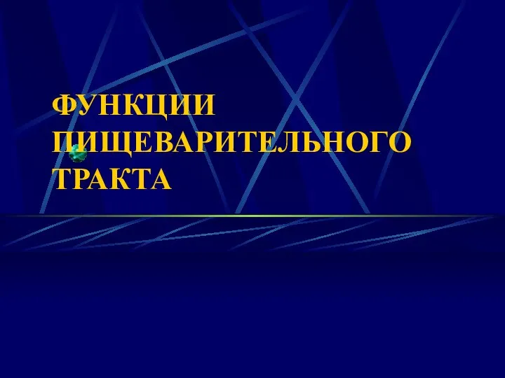 ФУНКЦИИ ПИЩЕВАРИТЕЛЬНОГО ТРАКТА