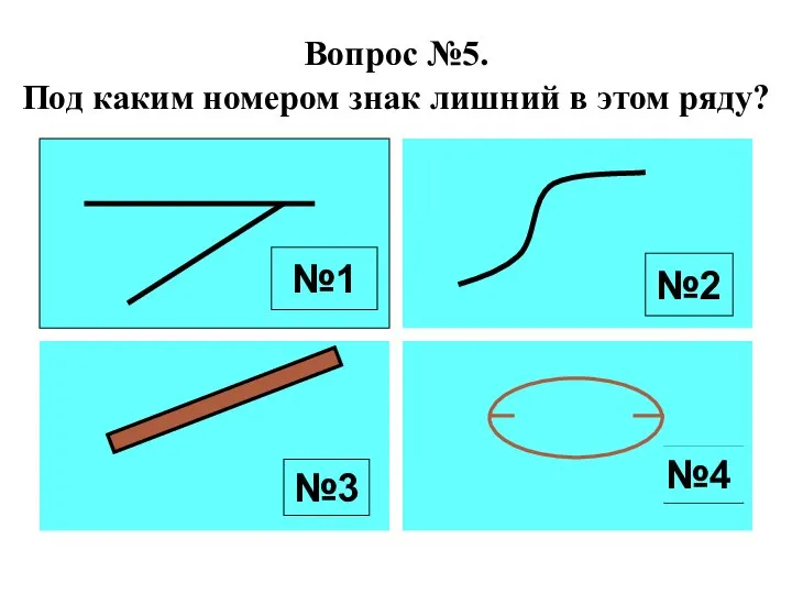 Вопрос №5. Под каким номером знак лишний в этом ряду? №1 №2