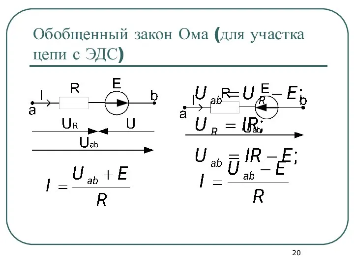 Обобщенный закон Ома (для участка цепи с ЭДС)