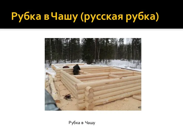 Рубка в Чашу (русская рубка) Рубка в Чашу