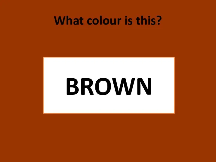What colour is this? BROWN