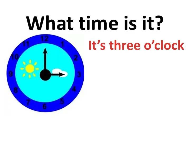 What time is it? It’s three o’clock