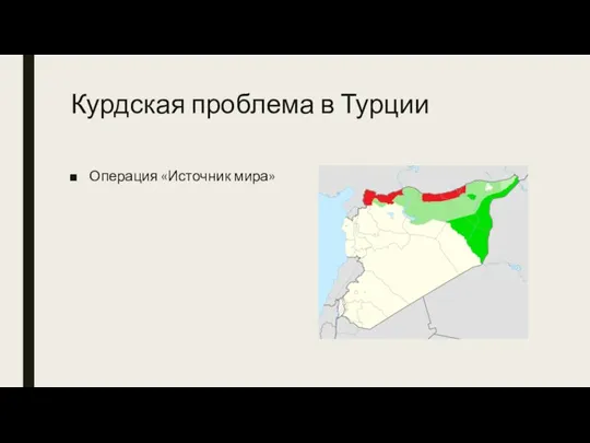 Курдская проблема в Турции Операция «Источник мира»