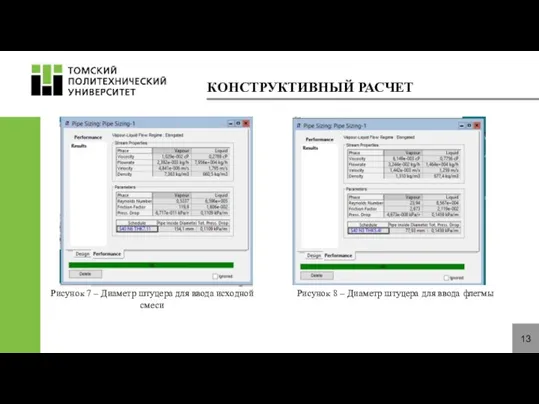 КОНСТРУКТИВНЫЙ РАСЧЕТ 13 Рисунок 7 – Диаметр штуцера для ввода исходной смеси