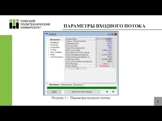 ПАРАМЕТРЫ ВХОДНОГО ПОТОКА 6 Рисунок 2 – Параметры входного потока