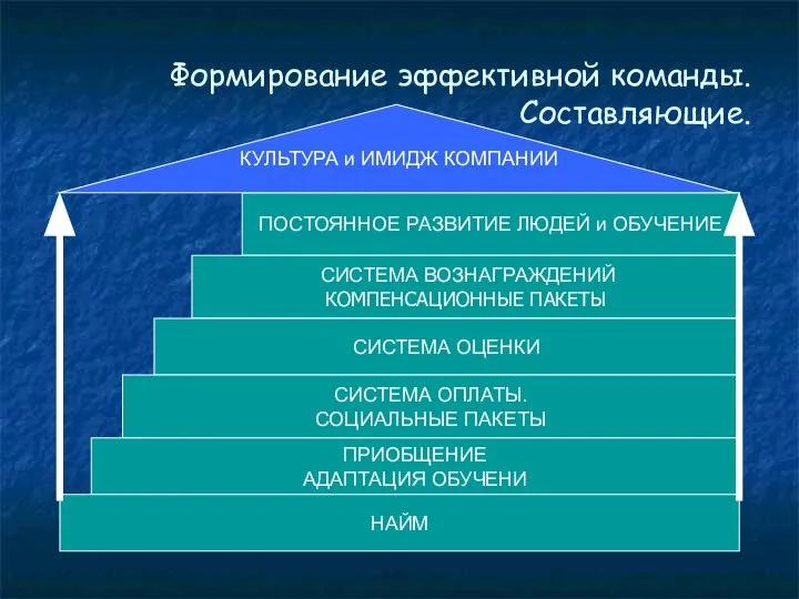 Формирование эффективной команды. Составляющие. ПОСТОЯННОЕ РАЗВИТИЕ ЛЮДЕЙ и ОБУЧЕНИЕ СИСТЕМА ВОЗНАГРАЖДЕНИЙ КОМПЕНСАЦИОННЫЕ