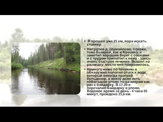 Я прошел уже 25 км, пора искать стоянку. Напротив д. Шумайлово, похоже,