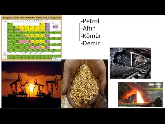 -Petrol -Altın -Kömür -Demir