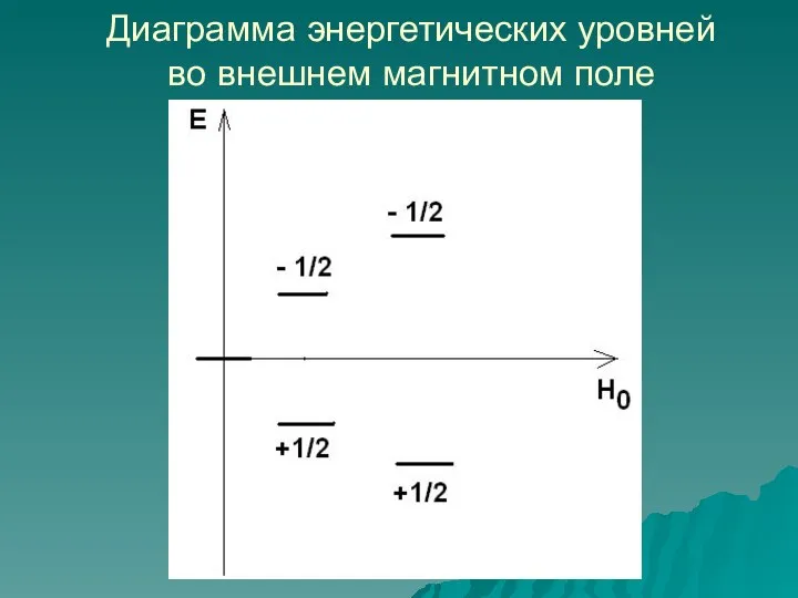 Диаграмма энергетических уровней во внешнем магнитном поле