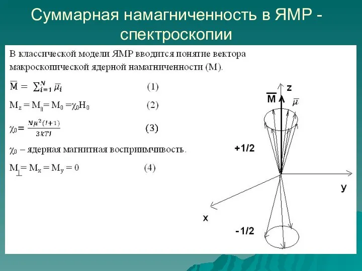 Суммарная намагниченность в ЯМР - спектроскопии