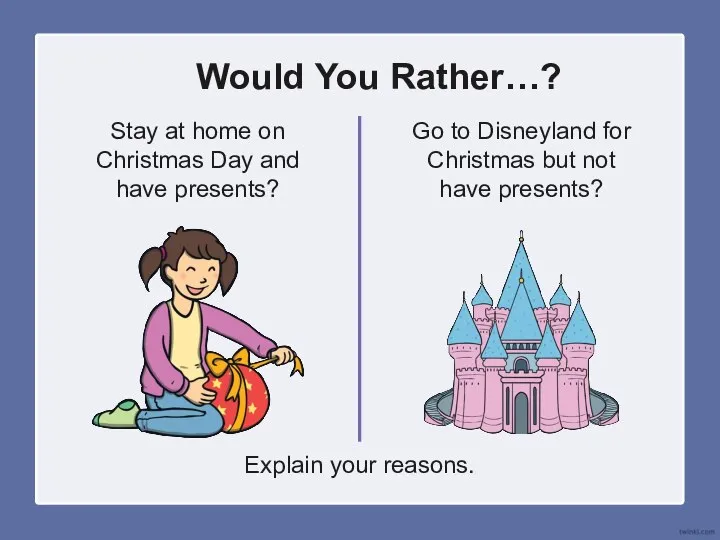 Would You Rather…? Stay at home on Christmas Day and have presents?