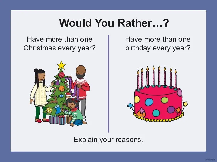 Would You Rather…? Have more than one Christmas every year? Have more
