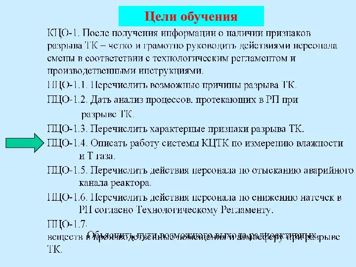 Цели обучения