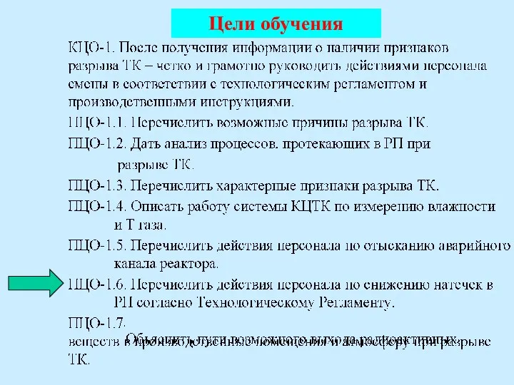 Цели обучения