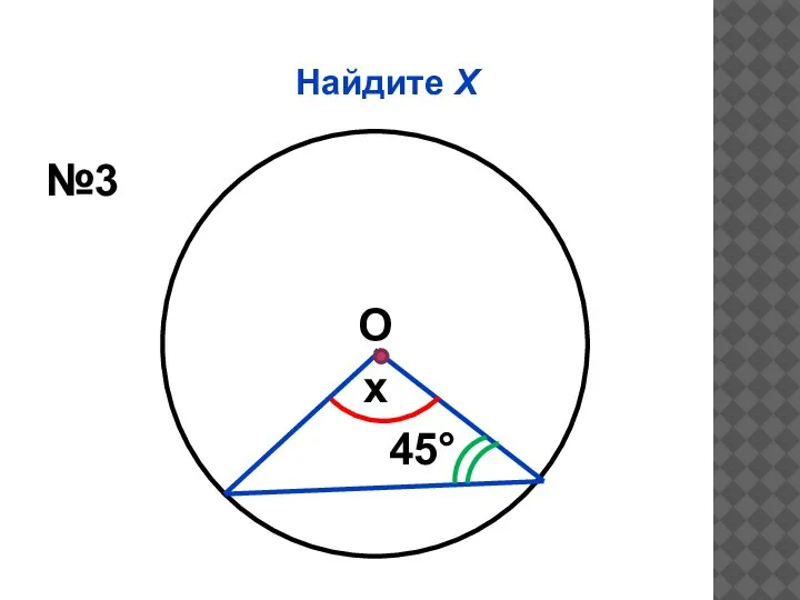 Найдите Х x 45° №3 О