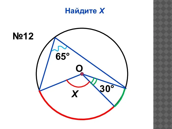 Найдите Х 30° 65° Х №12 О