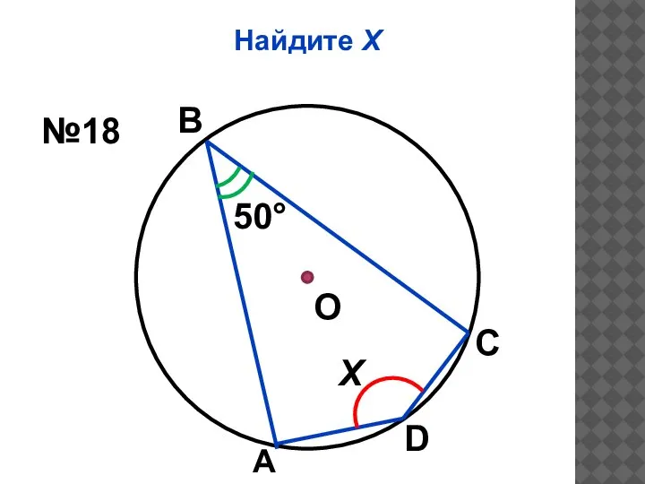 Найдите Х О 50° Х В А С D №18