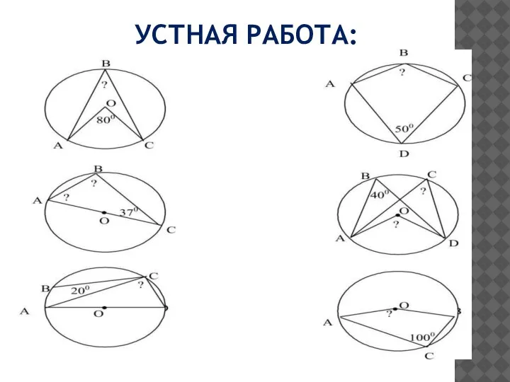 УСТНАЯ РАБОТА: