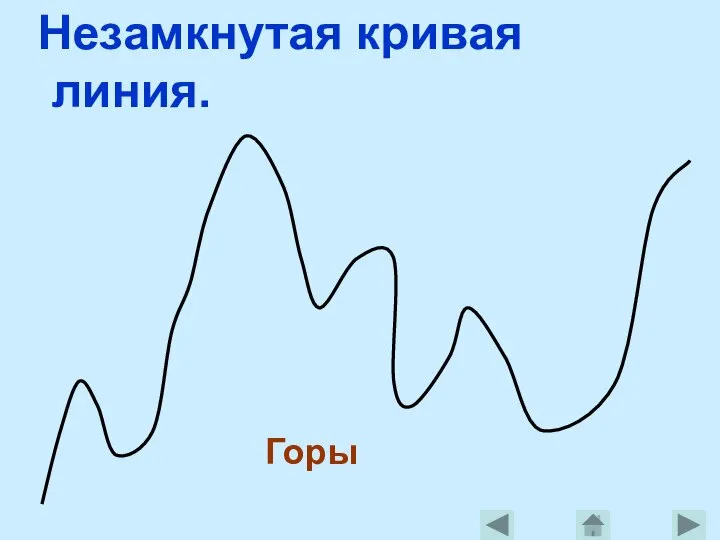 Незамкнутая кривая линия. Горы