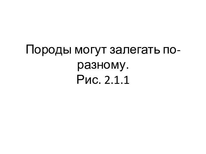 Породы могут залегать по-разному. Рис. 2.1.1