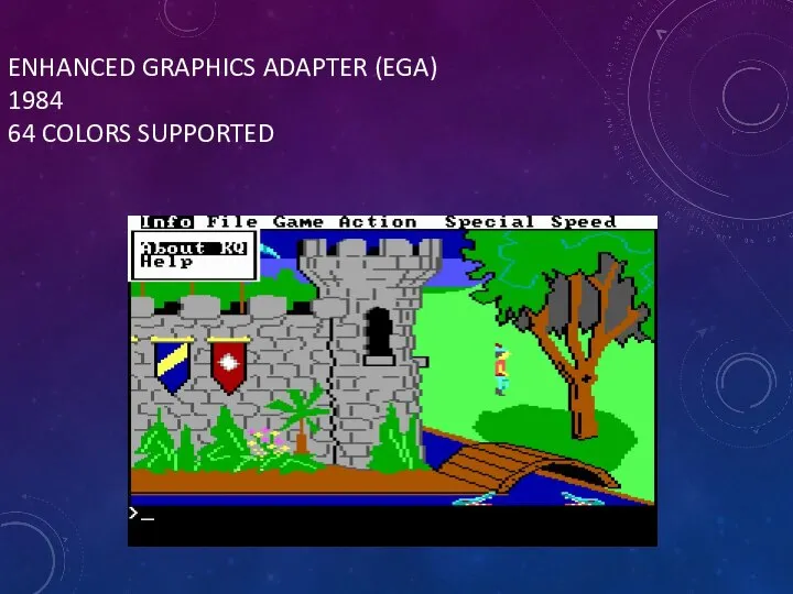 ENHANCED GRAPHICS ADAPTER (EGA) 1984 64 COLORS SUPPORTED