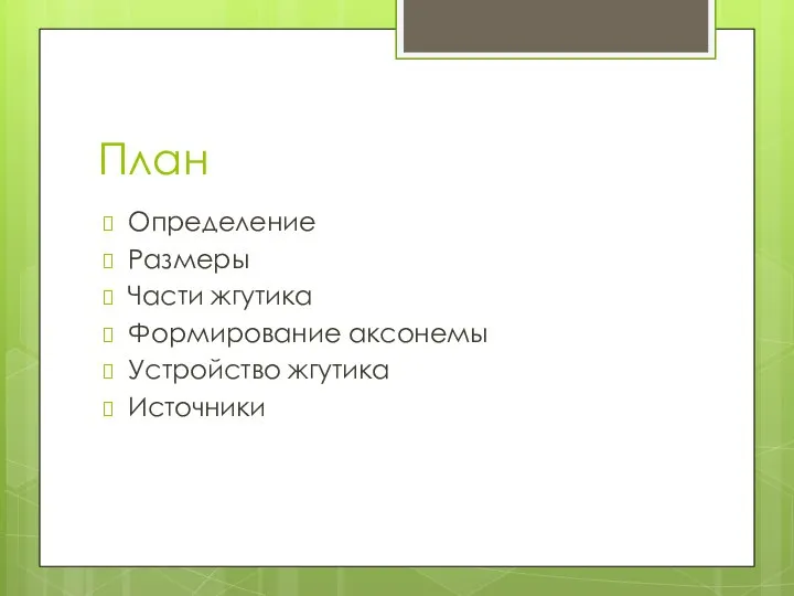 План Определение Размеры Части жгутика Формирование аксонемы Устройство жгутика Источники