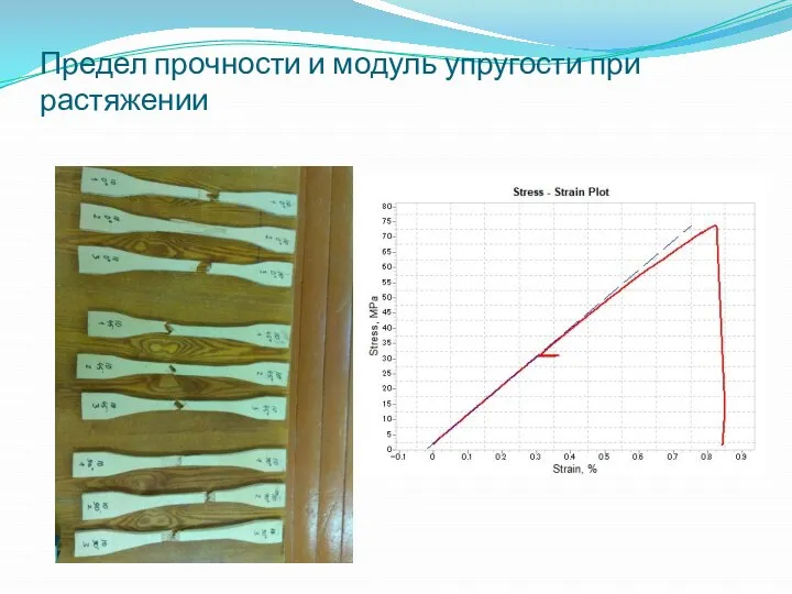 Предел прочности и модуль упругости при растяжении