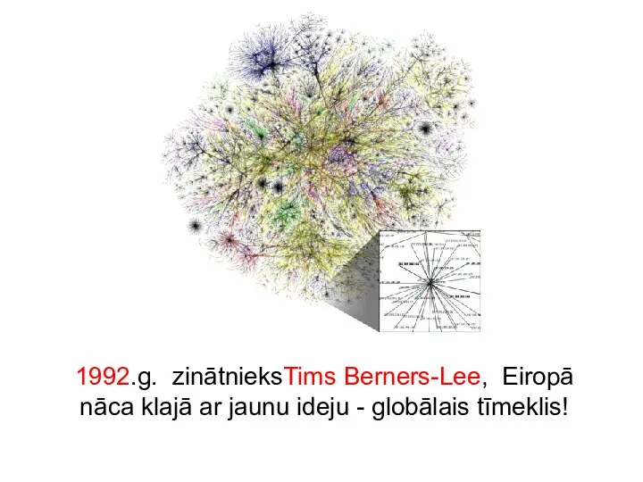 1992.g. zinātnieksTims Berners-Lee, Eiropā nāca klajā ar jaunu ideju - globālais tīmeklis!