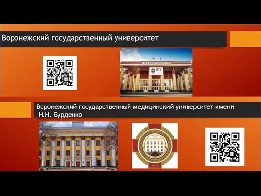 Воронежский государственный университет Воронежский государственный медицинский университет имени Н.Н. Бурденко