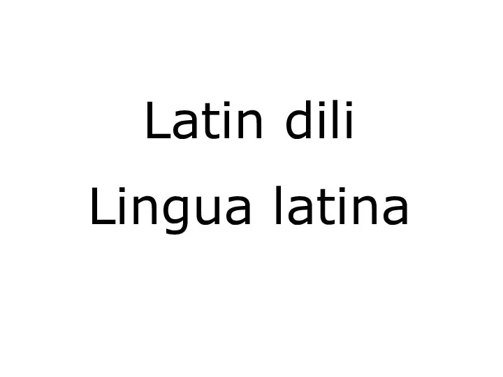 Latin dili Lingua latina