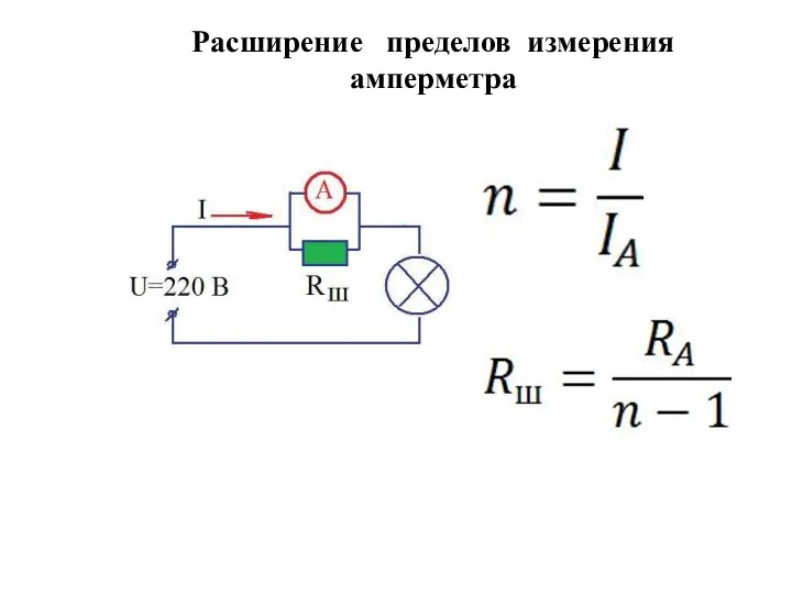 Расширение пределов измерения амперметра