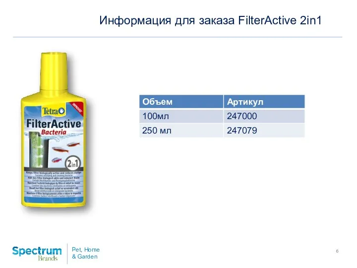 Информация для заказа FilterActive 2in1