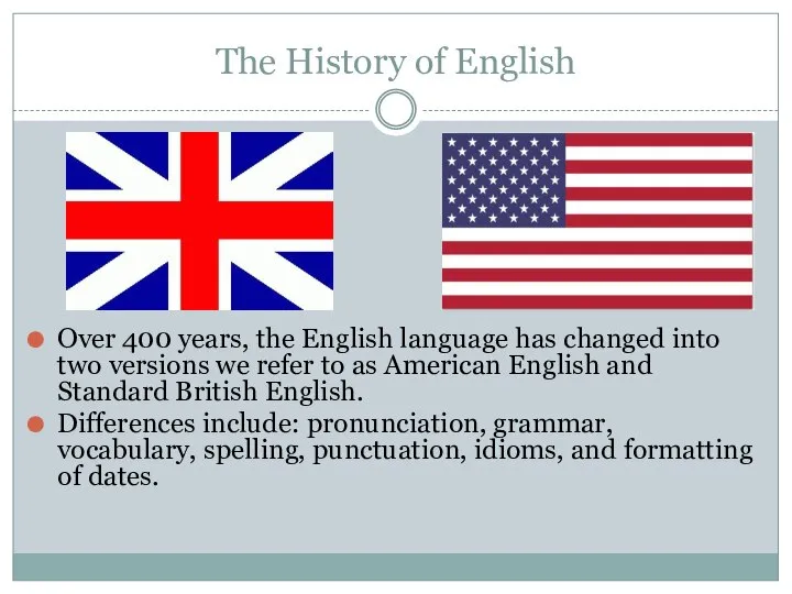 The History of English Over 400 years, the English language has changed