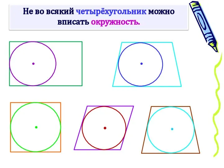 Не во всякий четырёхугольник можно вписать окружность.