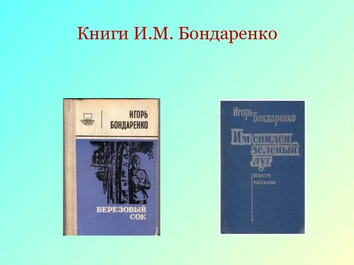 Книги И.М. Бондаренко