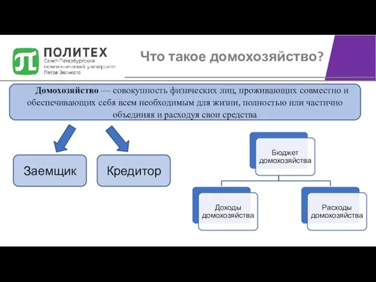 Что такое домохозяйство? Домохозяйство — совокупность физических лиц, проживающих совместно и обеспечивающих