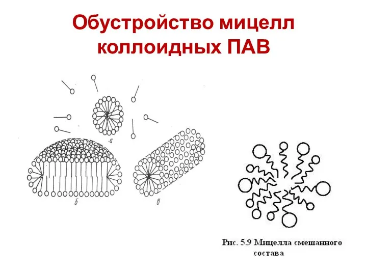 Обустройство мицелл коллоидных ПАВ .