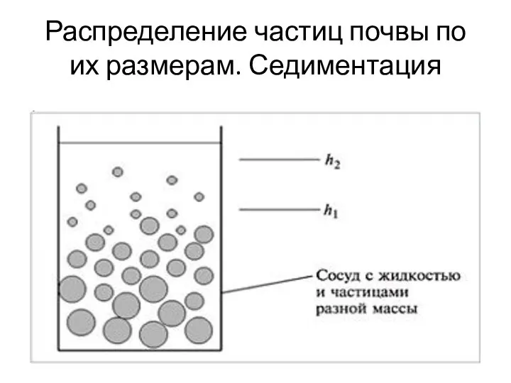 Распределение частиц почвы по их размерам. Седиментация .