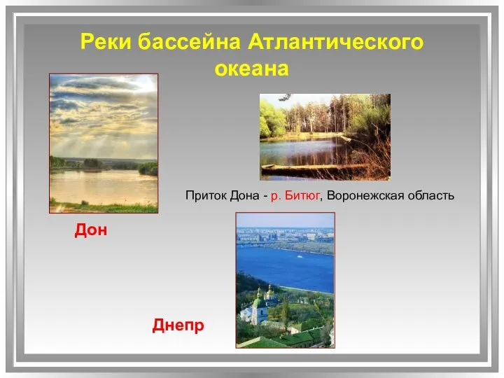 Реки бассейна Атлантического океана Днепр Дон Приток Дона - р. Битюг, Воронежская область