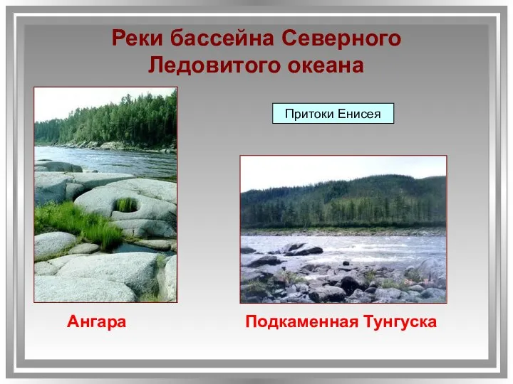 Реки бассейна Северного Ледовитого океана Притоки Енисея Ангара Подкаменная Тунгуска