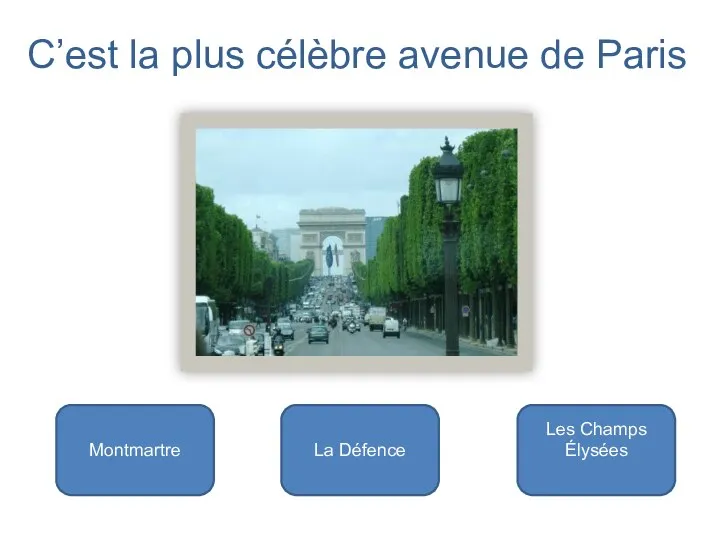 Les Champs Élysées Montmartre La Défence C’est la plus célèbre avenue de Paris