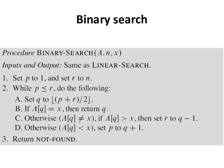 Binary search