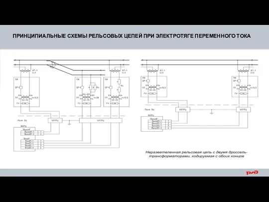 ПРИНЦИПИАЛЬНЫЕ СХЕМЫ РЕЛЬСОВЫХ ЦЕПЕЙ ПРИ ЭЛЕКТРОТЯГЕ ПЕРЕМЕННОГО ТОКА