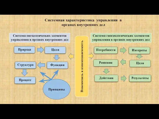 Природа Система онтологических элементов управления в органах внутренних дел Цели Структура Система