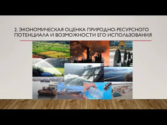 2. ЭКОНОМИЧЕСКАЯ ОЦЕНКА ПРИРОДНО-РЕСУРСНОГО ПОТЕНЦИАЛА И ВОЗМОЖНОСТИ ЕГО ИСПОЛЬЗОВАНИЯ